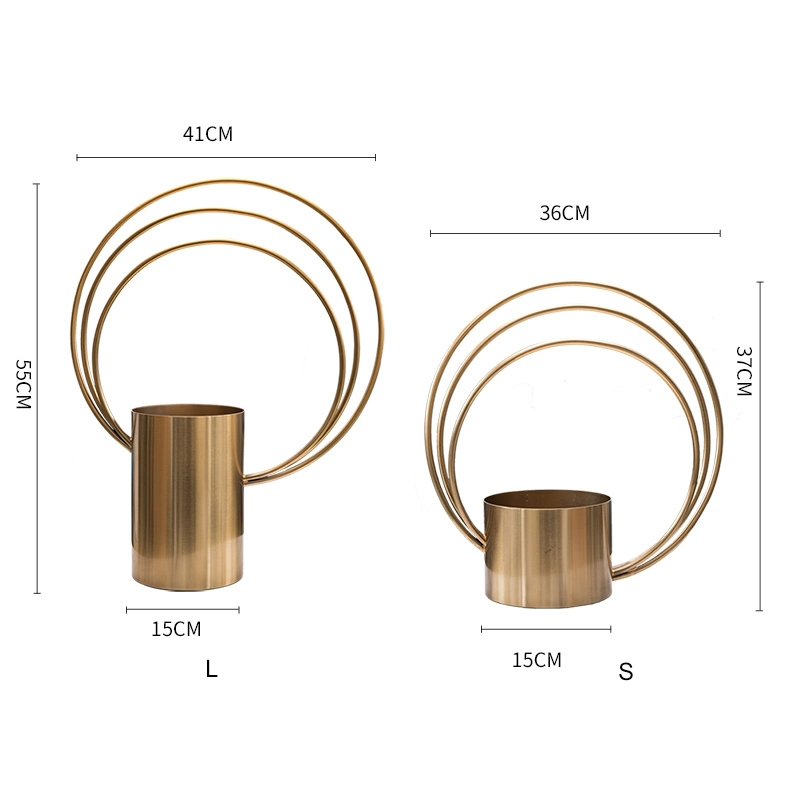En el interior moderna Maceta creativas piezas centrales anillo metálico decorativo Jarrón de planta de salón
