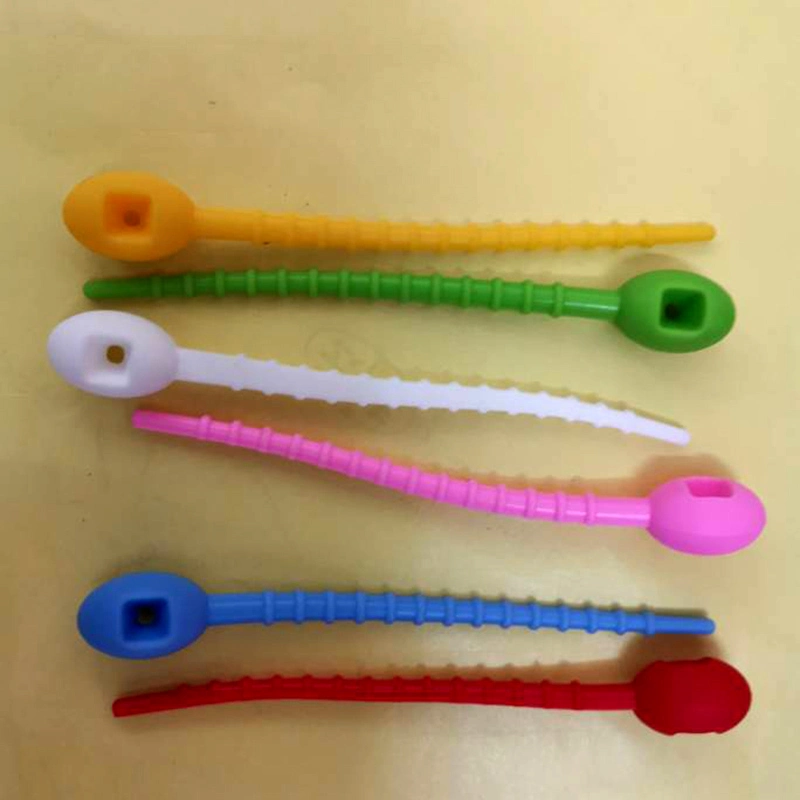 Colorful Reusable Silicone Ties Silicone Cable Ties Self-Locking Silicone Bag Fixing Twist Ring Loop