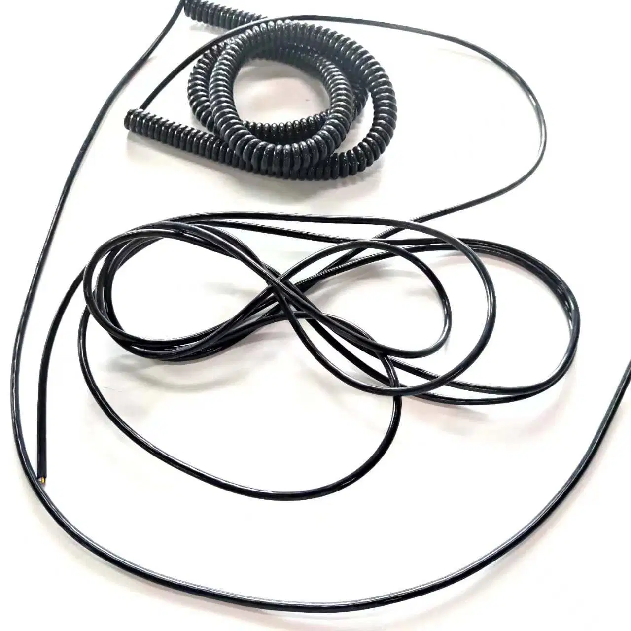 24AWG Flexible PUR TPU Coil Cord Cables Electrical Retractable Cable Spiral Curly Cable