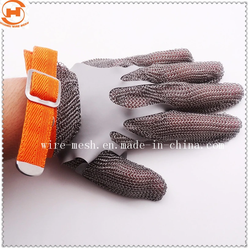 Stainless Steel Ring Mesh Anti-Cut Butcher Gloves for Meat Processing