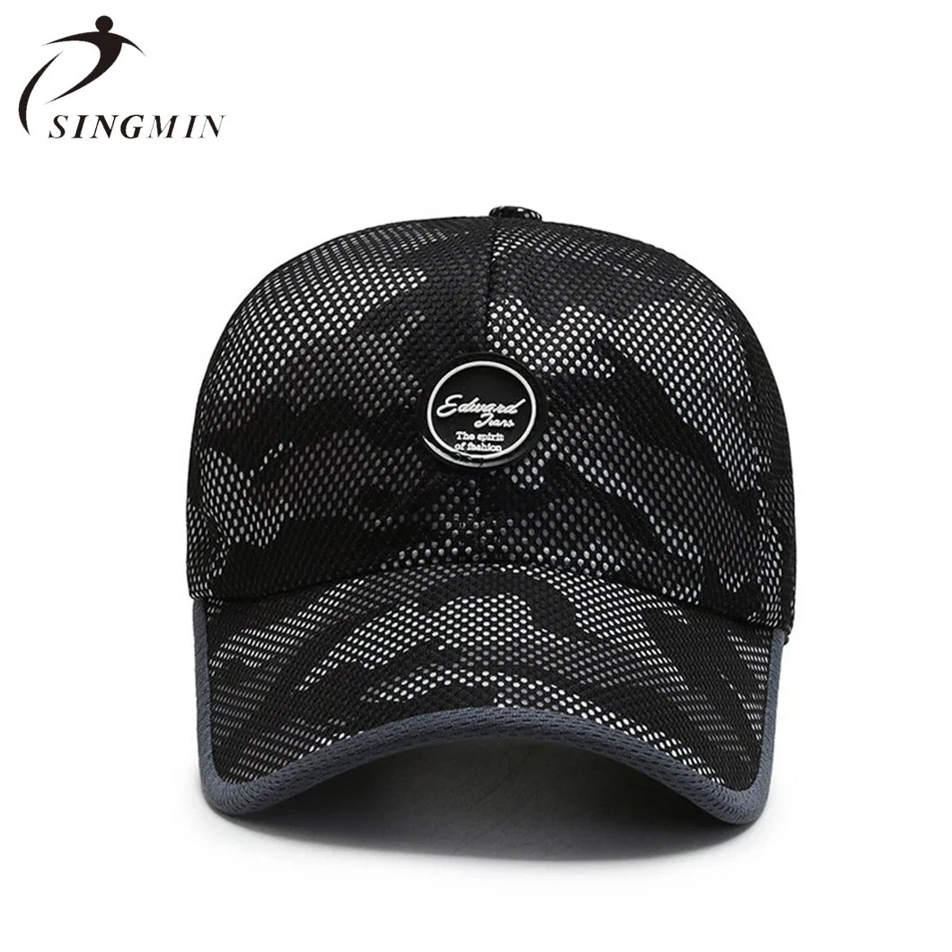 Venda por grosso de fábrica Design Logodesign Personalizados Bordados personalizados com malha aerada Tampa Funcionamento Boné chapéu de desportos de malha