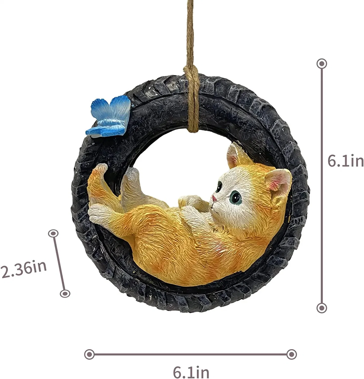 Décorations extérieures pour jardin en forme de tuque en résine pour statue de chat