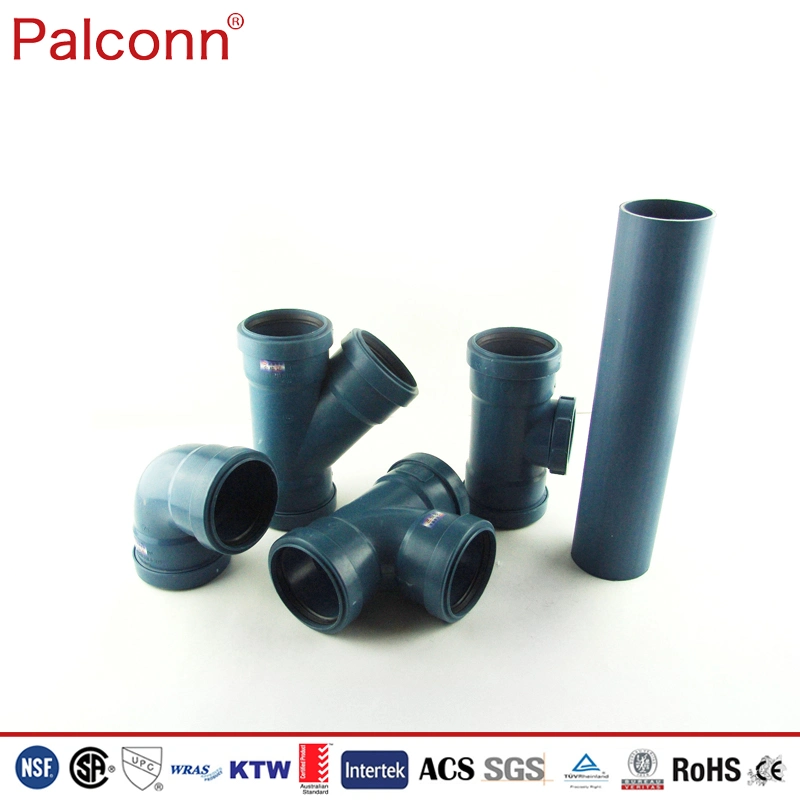 OEM Palconn Blue PP Soundproof Pipe Fittings PP Equal Tee for Drainage