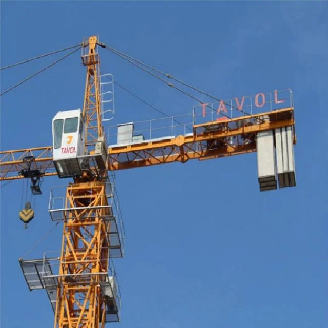 Grue de chantier à tête de marteau auto-érigée de 10 tonnes.