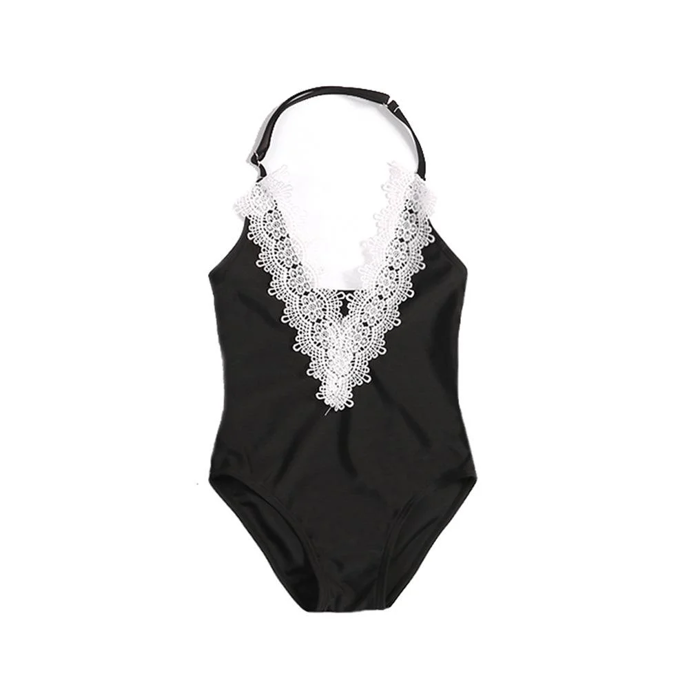 Parent-Child Swimwear 1 Piece Swimsuit Lace Baby Clothes