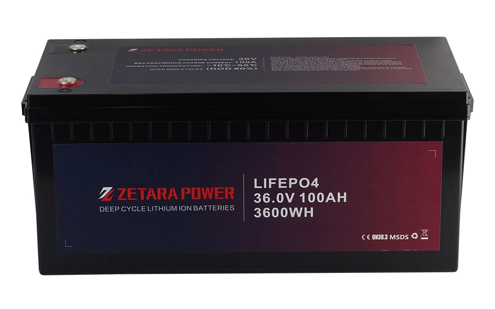 Zetara Super Power Bank LiFePO4 12V 24V 36V 48V 100ah 200ah Lithium Ion Rechargeable Solar Battery Pack