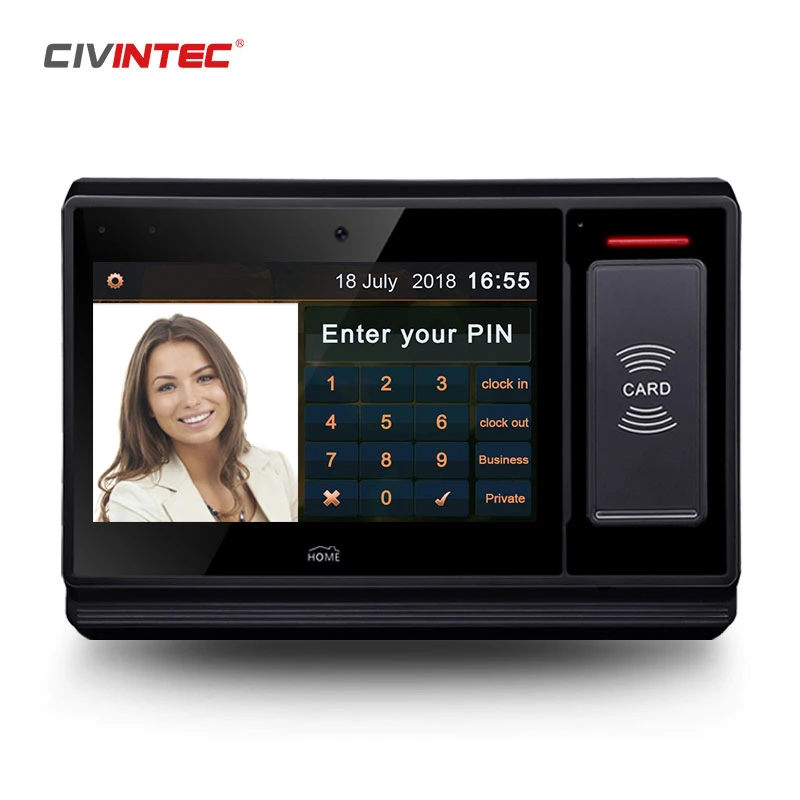 Competitive Price 7"Touch Screen Biometric Fingerprint Time Attendance with RFID Reader