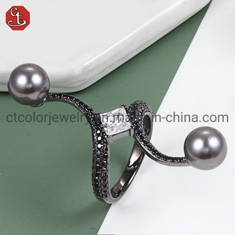 High quality fashion jewelry, special customized freshwater pearl silver ring as a gift