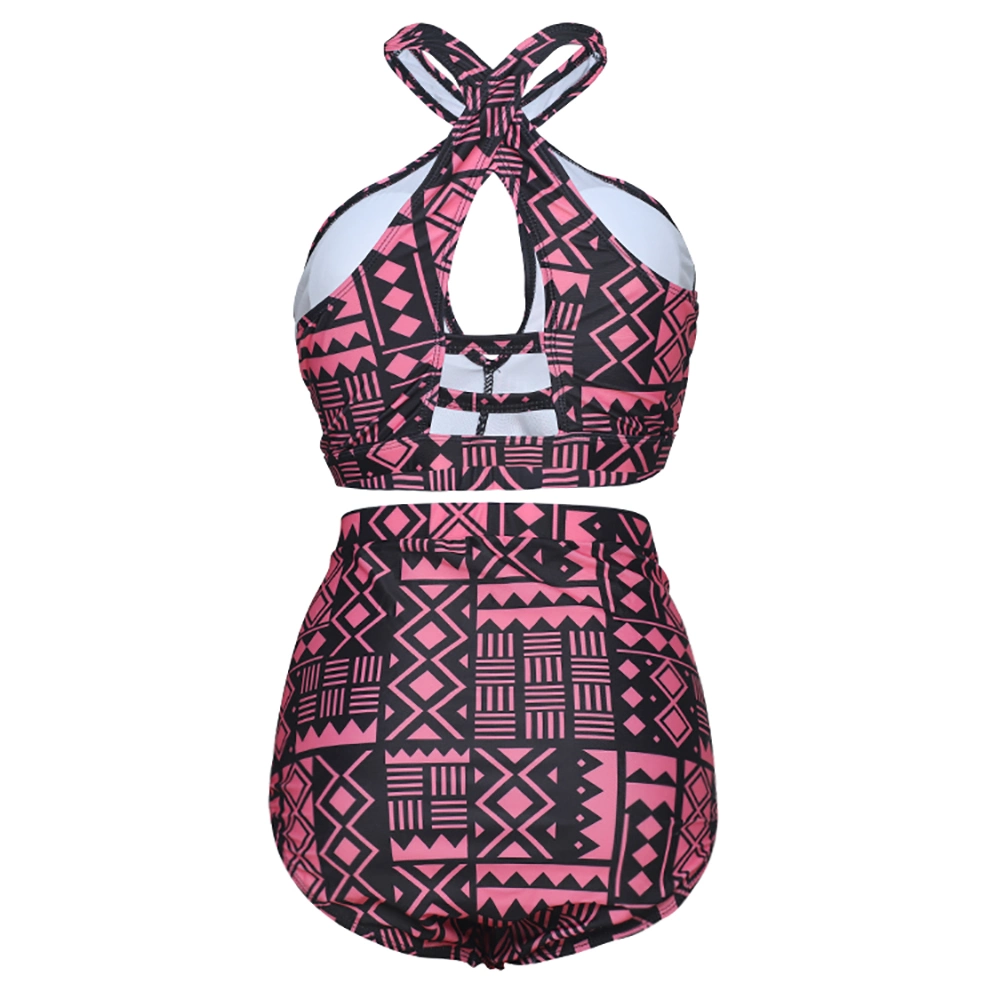 New Arrival Printed Fat Ladies Swimsuit Plus Size 2023 Halter Swimwear