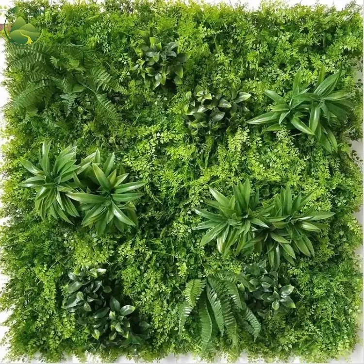 Green Wall Panel Anti UV Artificial Plant Grass Wall Backdrop for Outdoor Indoor Decoration