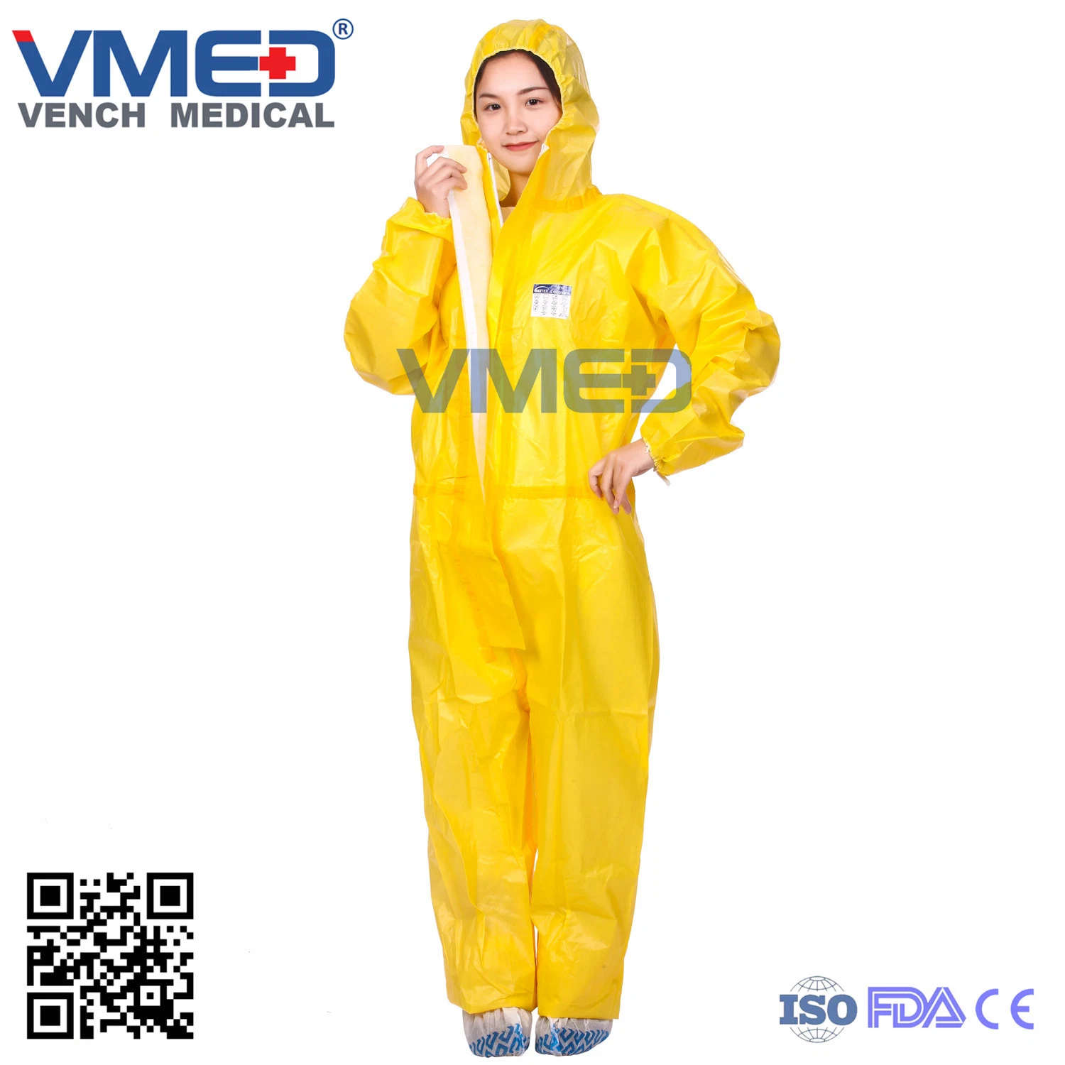 SMS Surgical/Medical/Waterproof/Plastic/PE/Working/Safety/SMS Nonwoven Disposable Protective Coverall for Hospital/Lab/Food Processing Industry Service