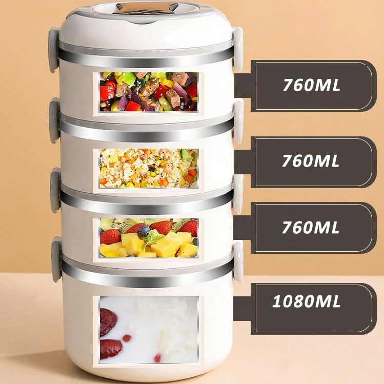 Stainless Steel Portable Insulated Lunch Box Stackable Food Container Set with Bag