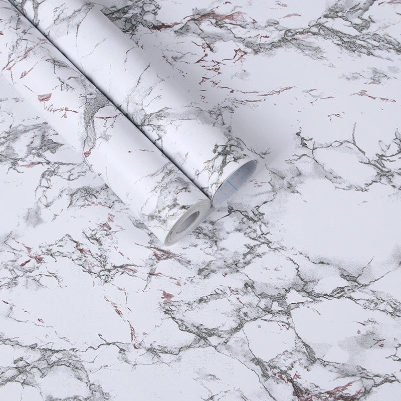 Hot- Selling Modern Design Self-Adhesive High Glossy Marbled PVC Vinyl Wallpaper Marble Contact Paper for Kitchen Counter