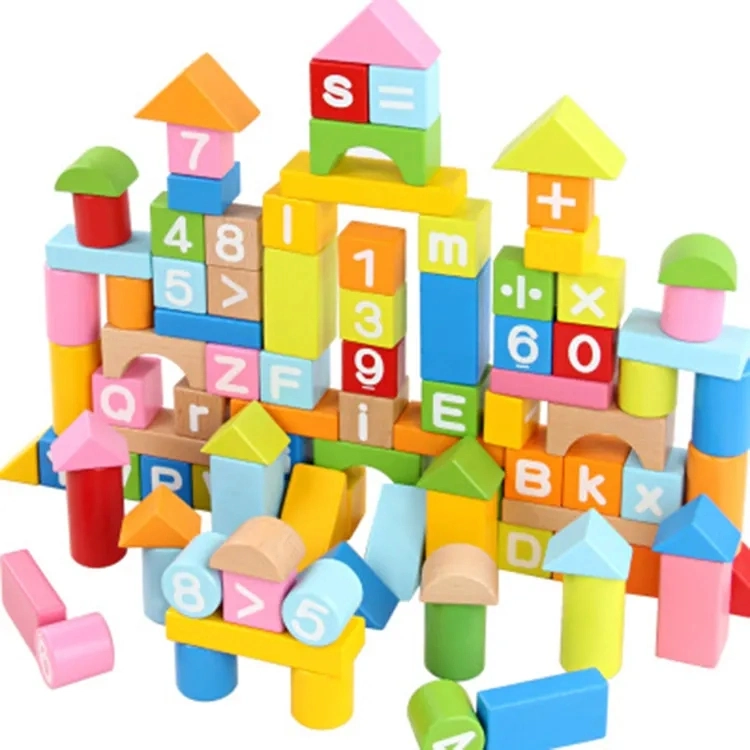 China Wholesale/Supplier Kids Children Baby Montessori material bloques de madera Bloques de apilamiento Set de juguete educativo