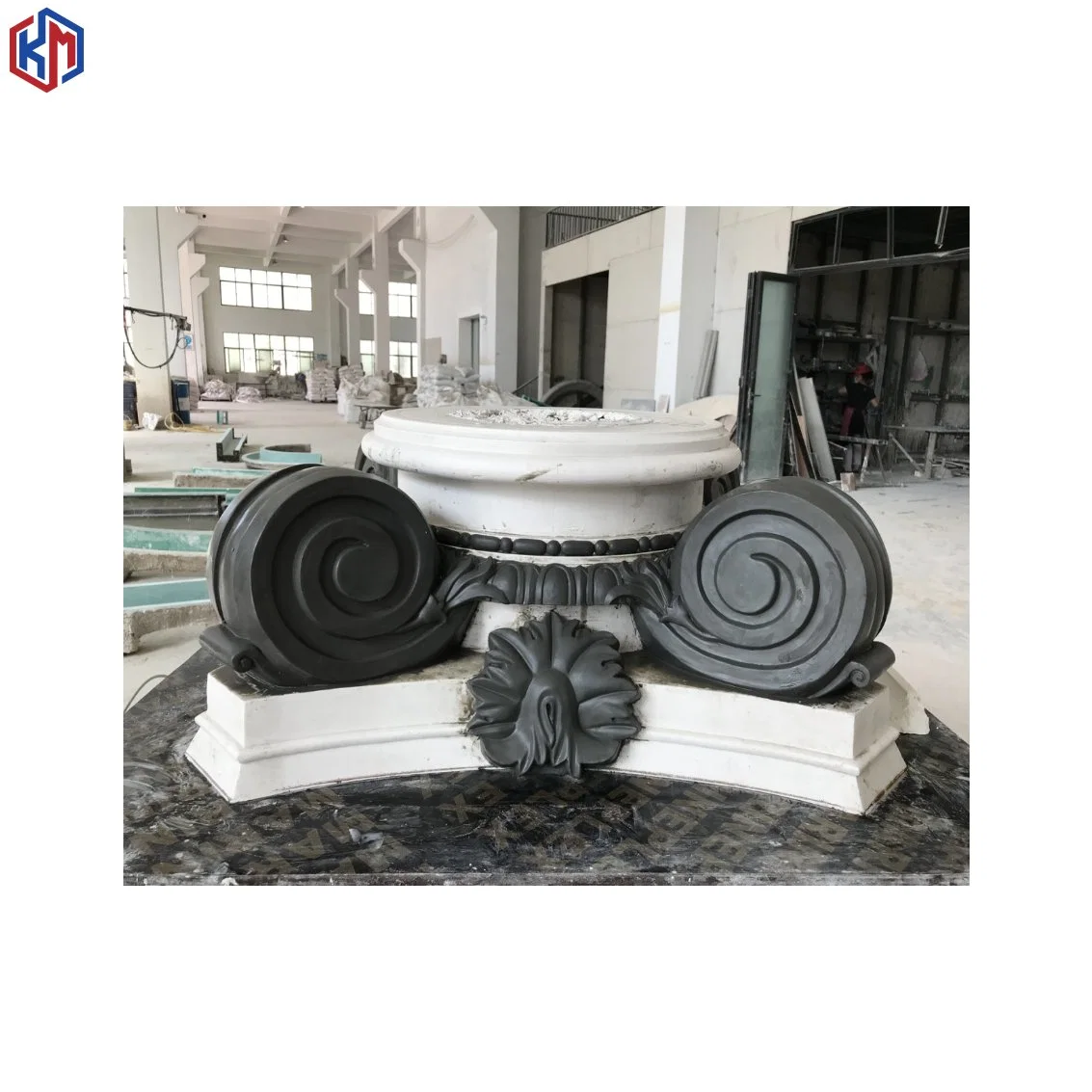 Beige Marble Stone Color Grc Concrete Corinthian Roman Column