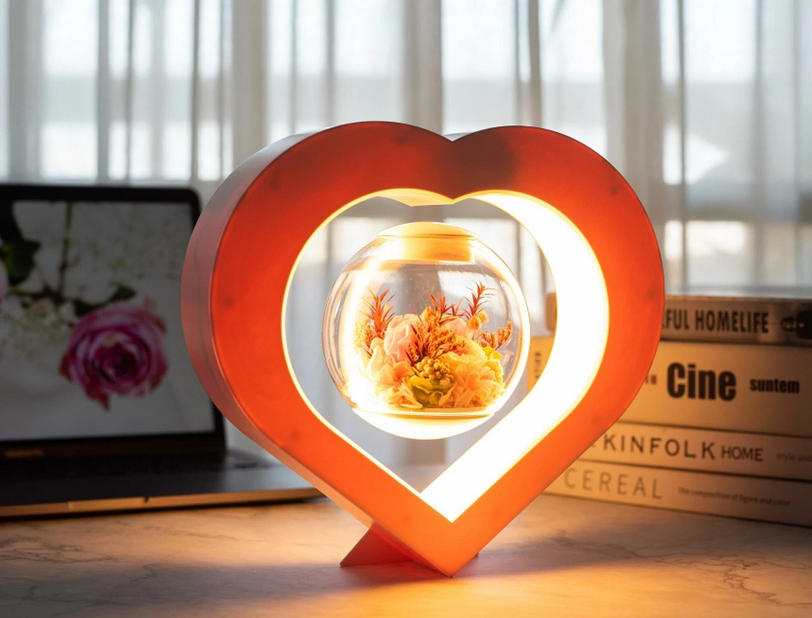 Rotación de 360 flores artificiales de levitación magnética para la decoración, flotando la maceta para regalo