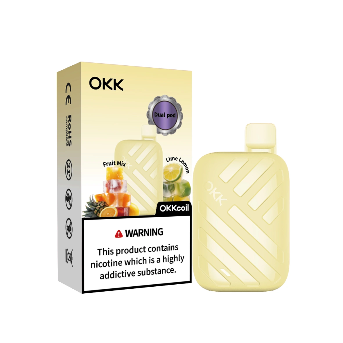 Okk Vape desechables 10000 bocanadas un dispositivo gusto dos sabores 12ml *2