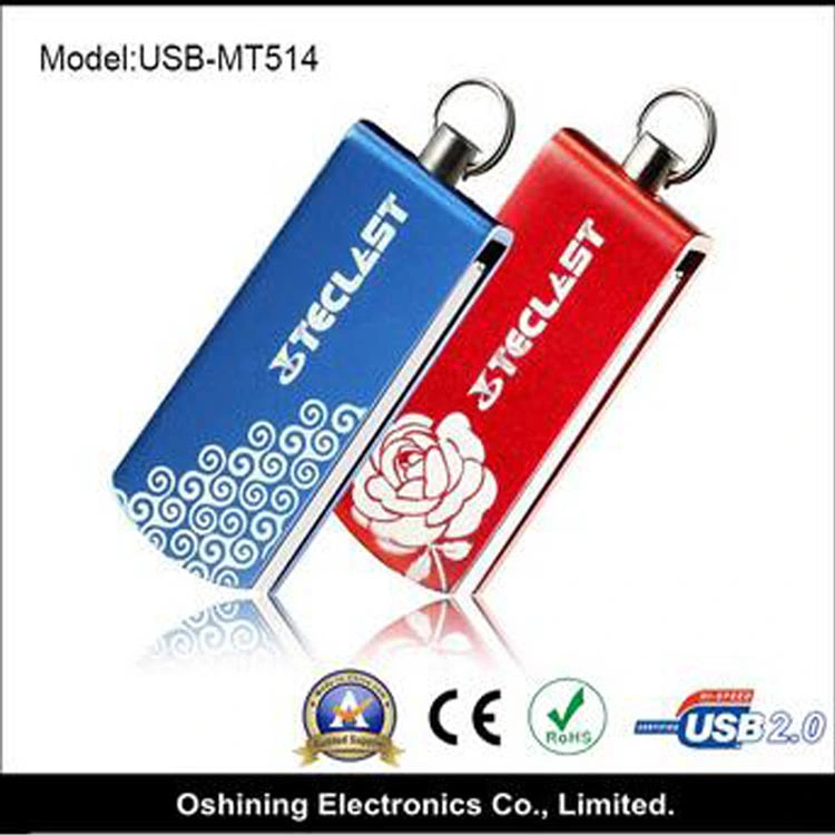 Necklace Style Print Flower Metal Colorful USB Flash Drive (USB-MT514)