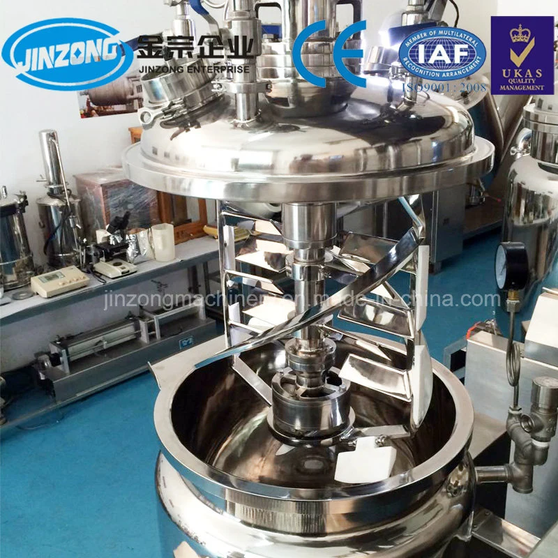 Jinzong Factory Mannufacturer Stainless Steel Electric Heating Upper Emulsifying Mixer Machine with Homogenizer for Cosmetic Food