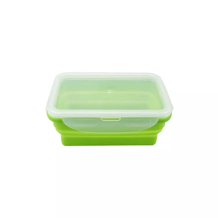 Sin BPA de microondas de silicona plegable Varisized seguro Bento Box