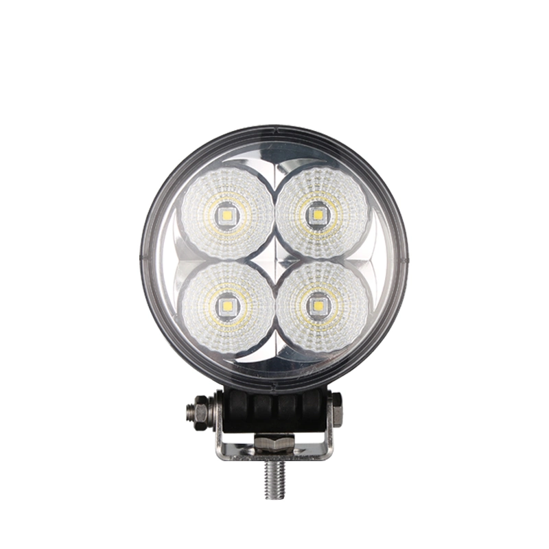 IP68 4inch Black Round 40W Flood LED Working Light for Expedition Vehicles, Pickup Trucks, Excavator