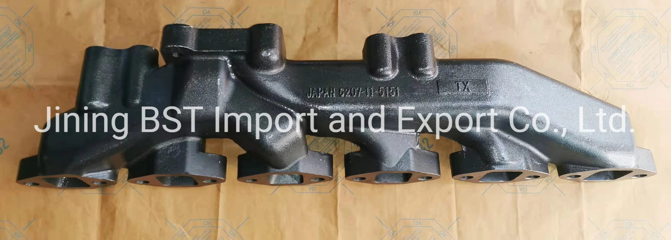 6D95 S6d95 Engine Exhaust Manifold 6207-11-5151, Excavator Parts PC200-5 PC220-5