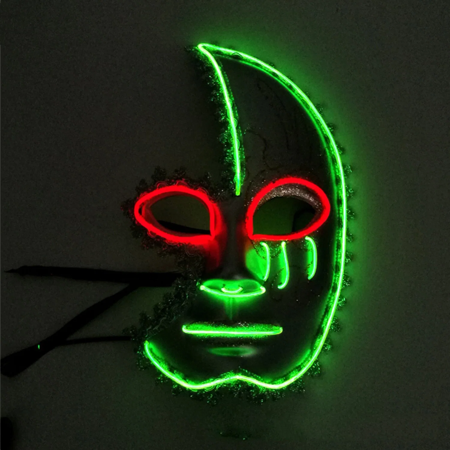 LED Mask Halloween Costume Two-Color Mask Half-Moon Female Mask