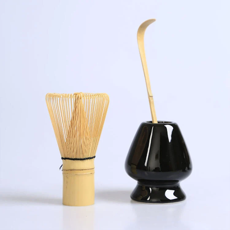 Japanese Ceremony Traditional Tea Tool Handmade Ceramic Bowl Scoop Bamboo Tea Whisk Matcha Whisk Set with Gift Box