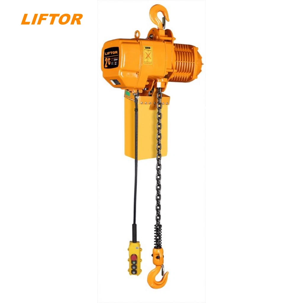 2ton 2000kg 4400bl 20FT Double Chains Electric Chain Hoist with Push Button Brake System From China Supplier