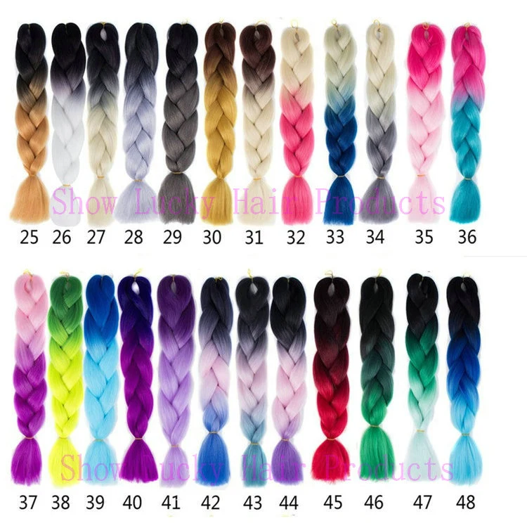 Trenzas Jumbo de Kanekalon grueso cabello sintético 24'' 100g de estilo de cabello trenzado africanos Crochet Extensiones de Cabello 1packs