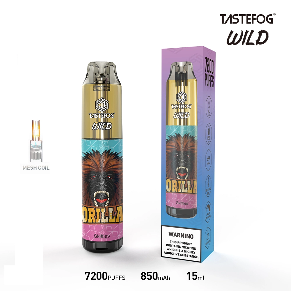 New Year Specials TasteFOG Wild 7200puff 15ml sabor a fruta e-Liquid E Flashlight Direct da fábrica de cigarros recarregável Vapes