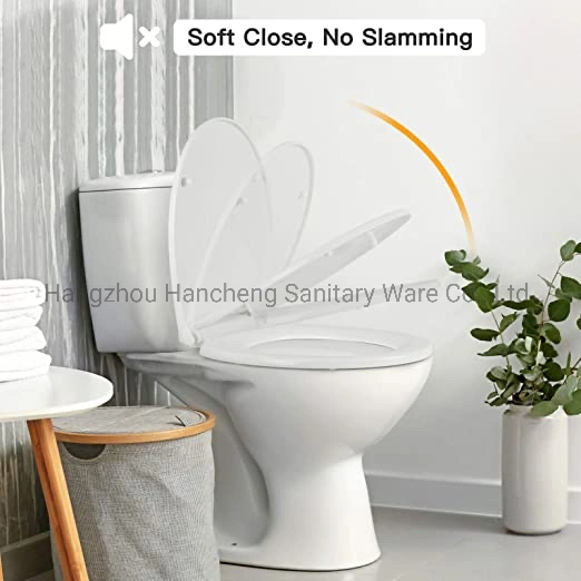 O Shape Toilet Seat with Quick Release for Easy Clean, Simple Top Fixing, Standard Toilet Seats White with Adjustable Hinges