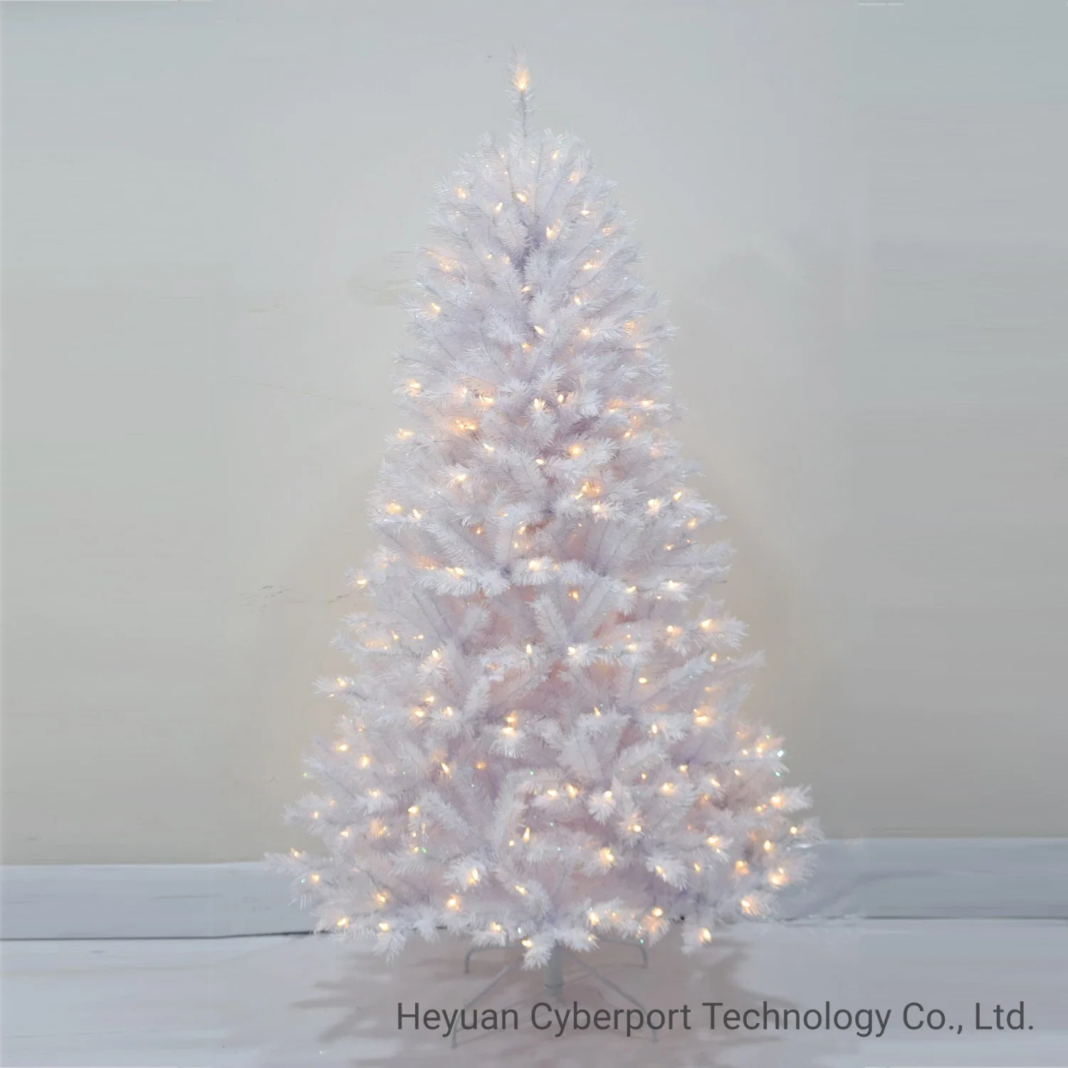 Christmas Craft Popular Faux 7.5FT/9FT Huge White PVC Chrstmas Tree with LED Clear Lights