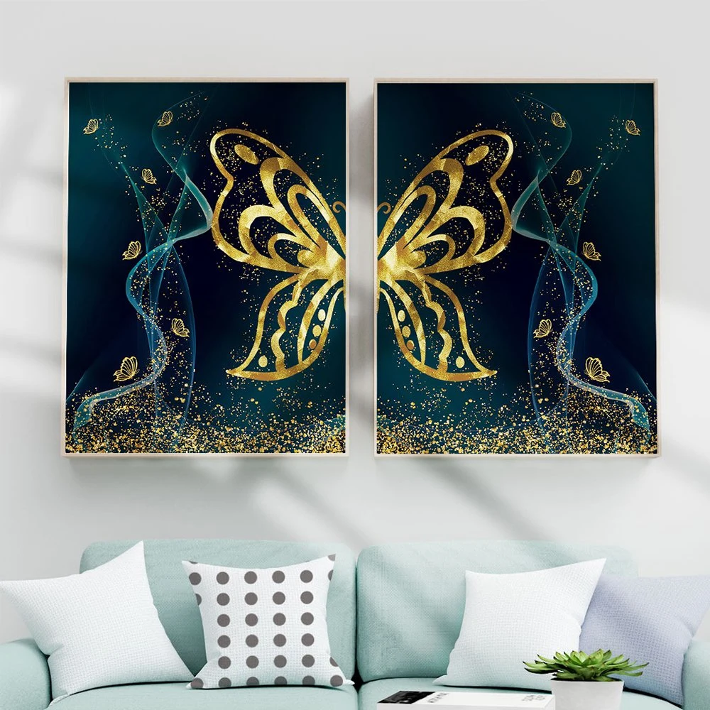 Colorful Butterfly Crystal Porcelain Painting Set Sofa Background Wall Painting