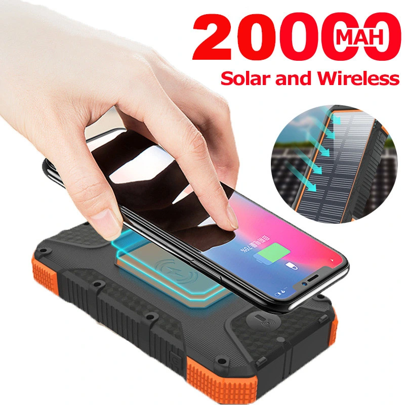 Wireless Fast Charger 5W/7W/10W Outdoor Solar Panels Pd18W 20000mAh Wireless Power Bank