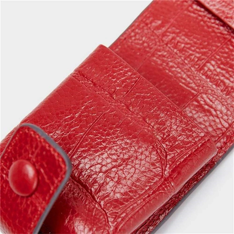 Portable PU Crocodile Leather Cosmetic Lipstick Bag Pouch Case with Mirror