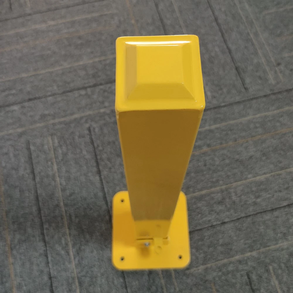 Yellow Coated Collapsible Locking Bollard for Access Control