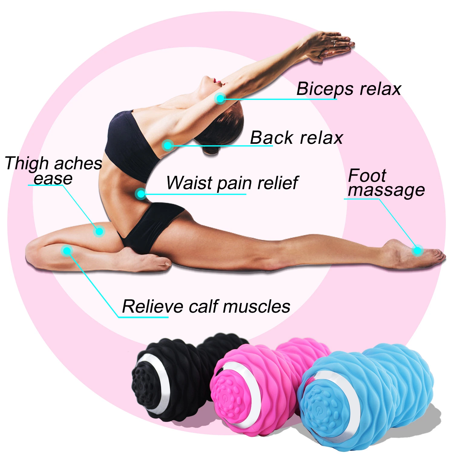 Yoga Vibrating Peanut Massage Ball Electric Washable Peanut Ball Massage