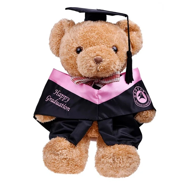 OEM Design Plush Graduation Bear Stuffed Bear Toy for Kids with Graduation Gown and Cap