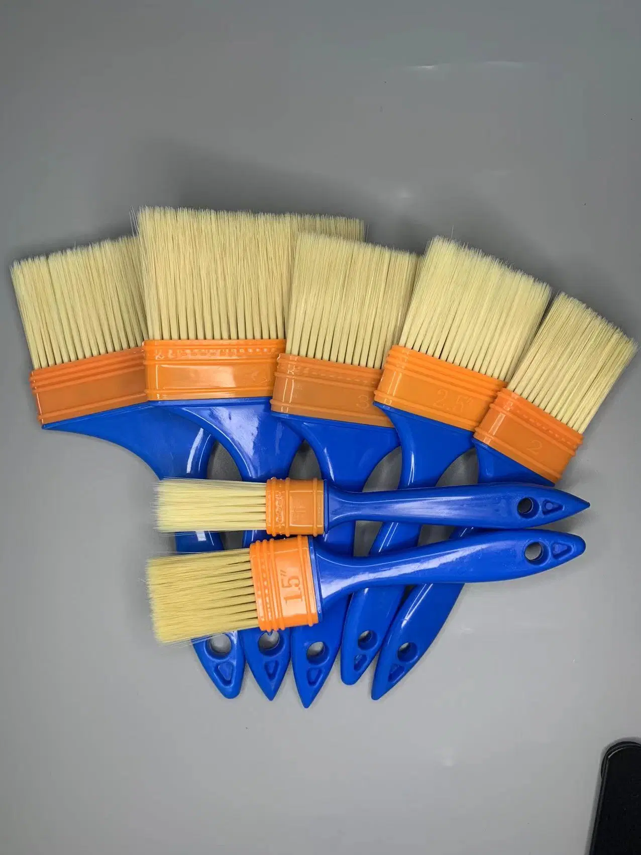 No. 01customized Blue Plastic Handle Plastic Wire Brush 3 Inch for FRP Laminating