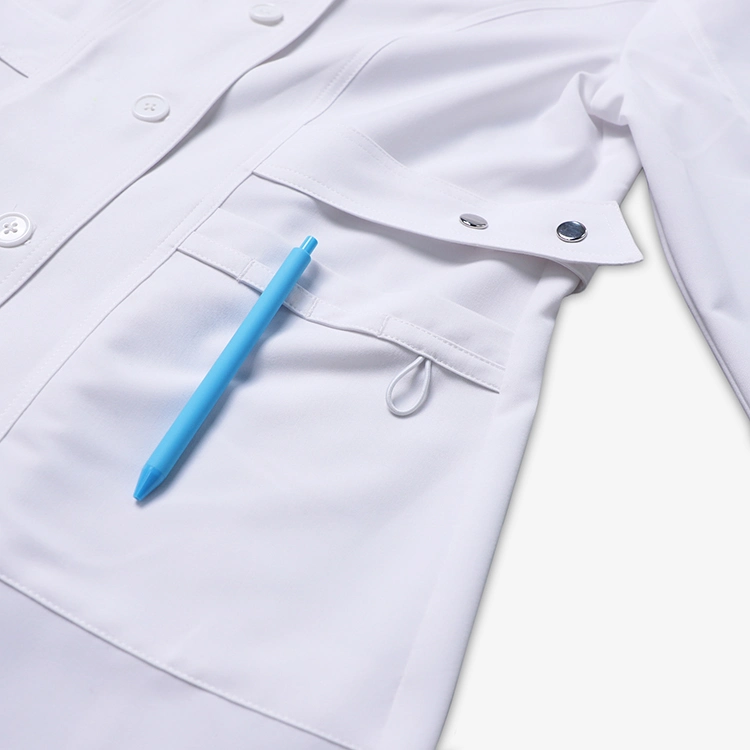 Blouses de laboratoire de conception personnalisée de l'hôpital manteau blanc uniforme