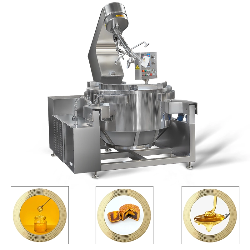 China Große Industrielle Kommerzielle Automatische Multi-Planetenkippen Curry Chili Bohnenpaste Mischen Herstellung Von Elektrischem Gas Dampf Sourdough Füllung Kochen Wasserkocher