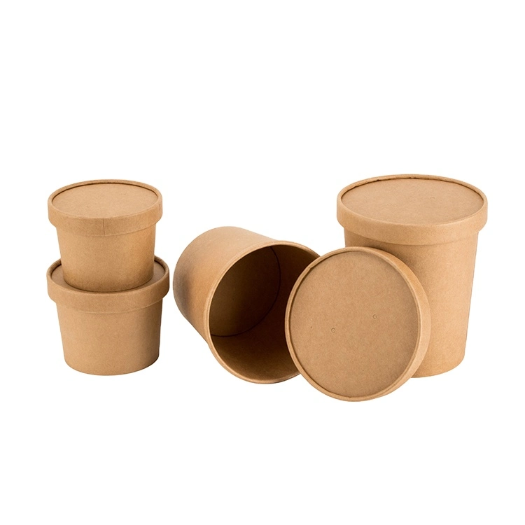 High quality/High cost performance  Disposable Eco-Friendly Kraft Paper Packaging Round Salad Bowl