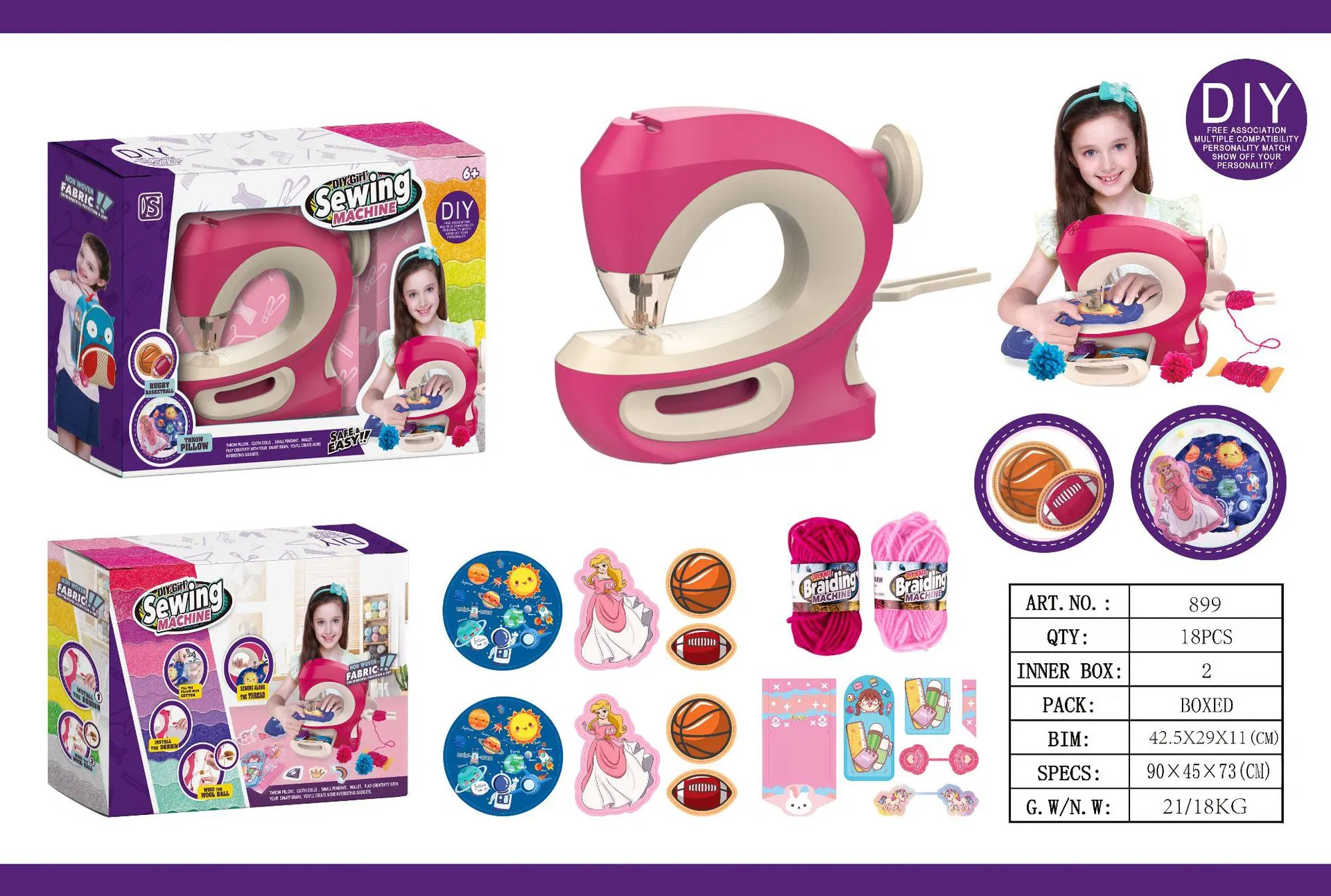 Nueva máquina de costura eléctrica Little Girl Play Home Mini Home Aparato a medida Chica niños Juego de Juguete Regalo