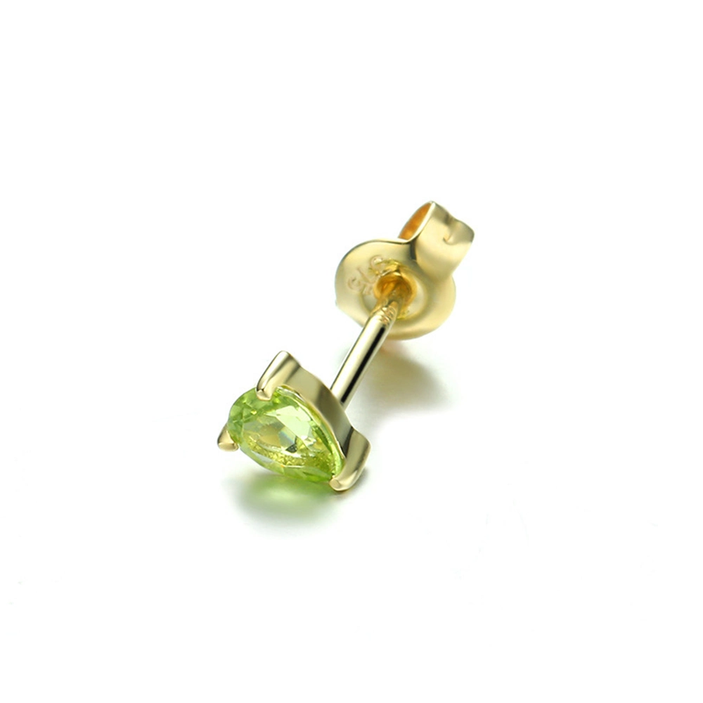 Buena Reputación 9K de oro macizo de la serie de piedras preciosas flores clorita verde trébol de cuatro hojas Peridot Earrings Conjunto personalizado con 14K joyería 18K