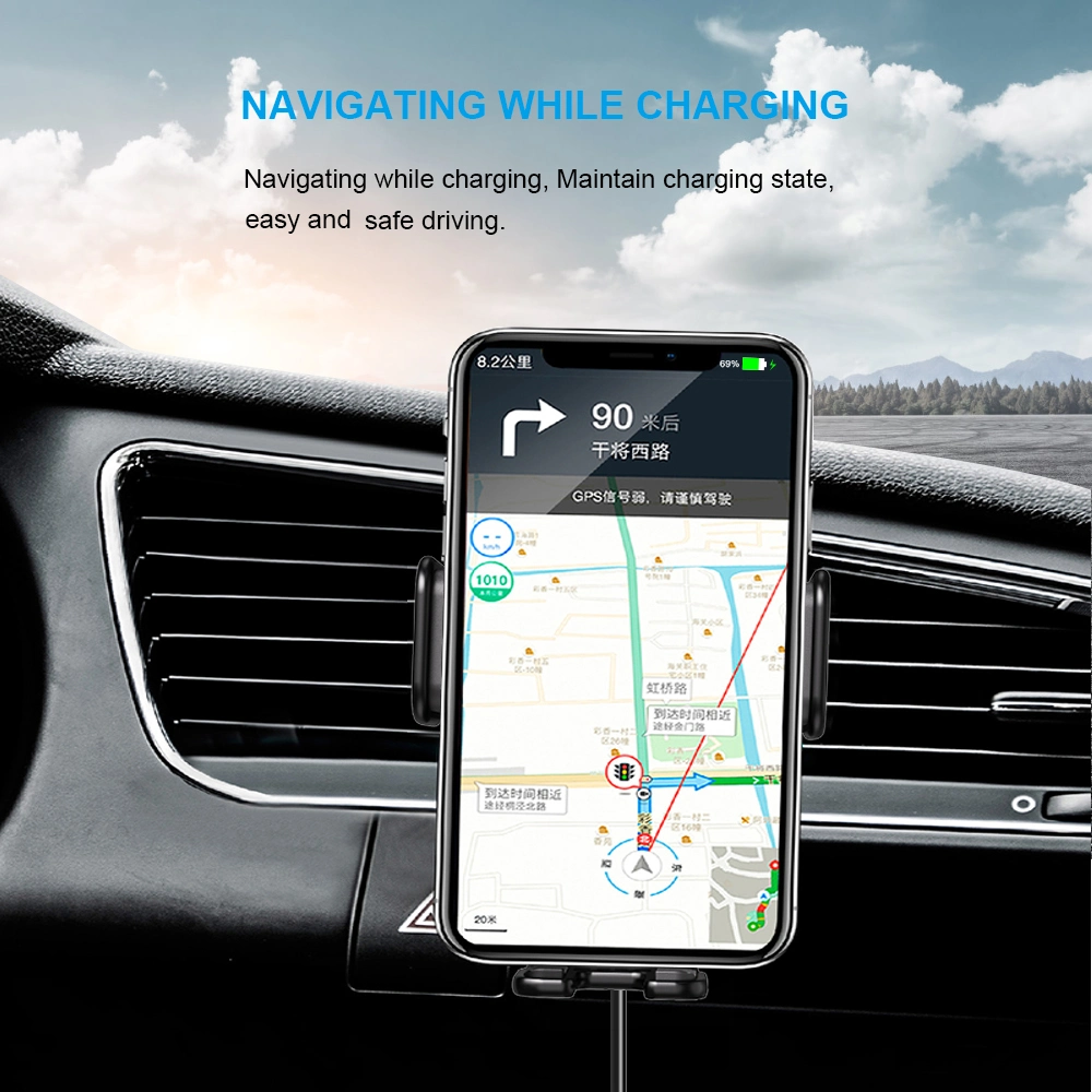 Best Wireless Automatic Sensor Car Phone Holder and Charger for iPhone X