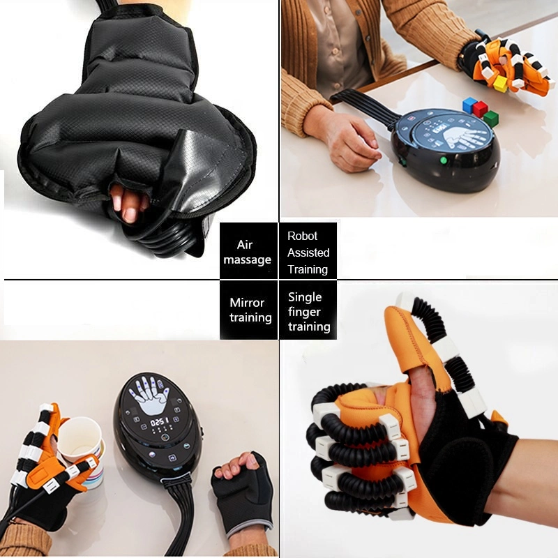 Hand Gloves Training Devices for Hemiplegia and Hand Stiffness and Weakness Rehabilitation Robot with CE Approved