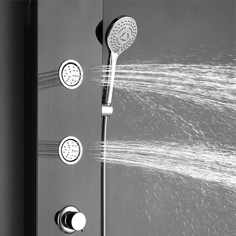 Modern Hotel Stainless Steel Massage SPA Rain Bathroom Wall Mount Shower Column Screen Panel Mixer Faucet System