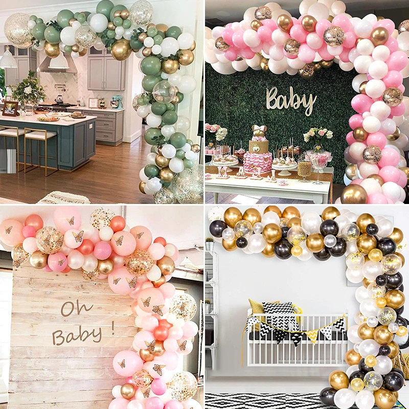 120 PCS Balloons with Tools Balloons Garland Arch Kit for Wedding Bridal Girl Birthday Party Celebration Chain of Balloon