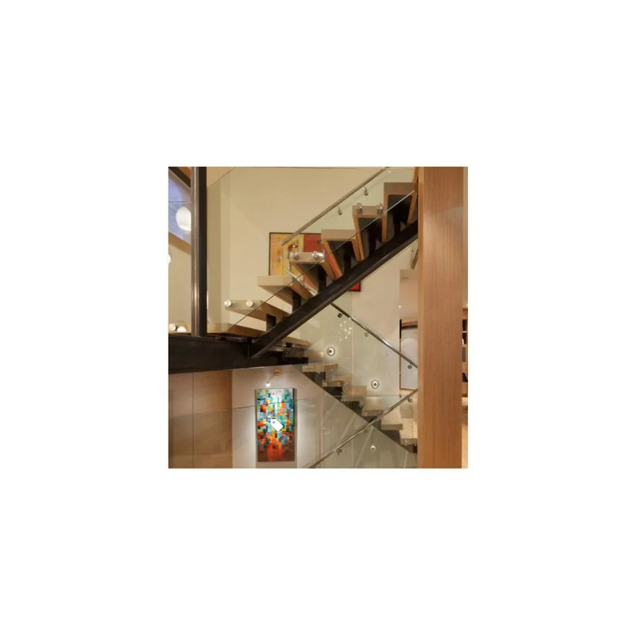 Middle Beam Straight Stairs Mono Stringer Staircase Fabricated Steel Escalier